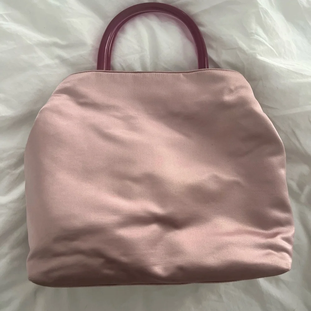 Prada silk handbag with acrylic handles (vintage) - Picture 2 of 15